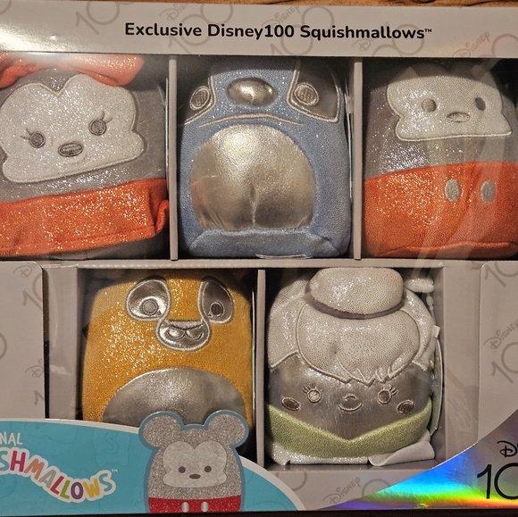 Squishmallow Disney 100 5pk Box Set Mickey Minnie Simba Stitch Tinkerbell - Picture 2 of 10